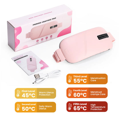 Ultimate Electric Heating Pad for Menstrual Relief - Vibrating Abdominal Massager for Comfort and Care
